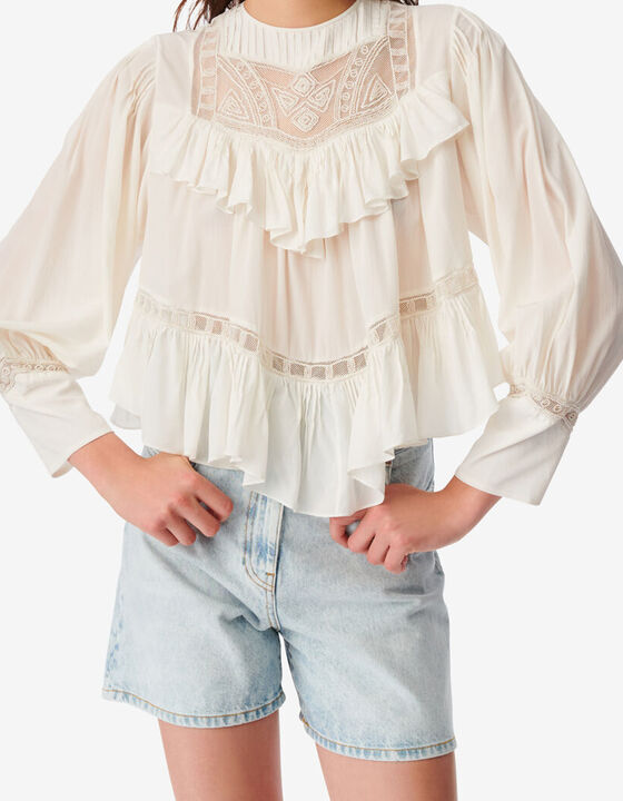 CELAR FRILLY EMBROIDERED TOP